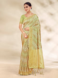 Light Green Cotton Thread Work Saree With Blouse Piece Light Green Cotton Thread Work Saree With Blouse Piece