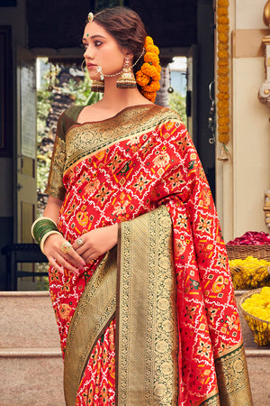 Taffy Red Patola Saree