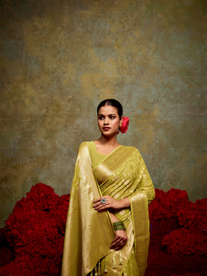 Georgette Banarasi Saree With Blouse Piece