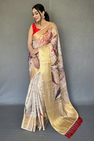 Pastel Purple Digital Print Saree