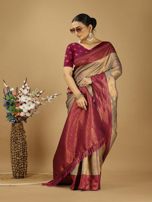 Banarasi Silk Saree With Blouse Piece