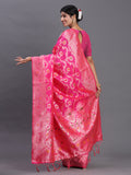 Pink Banarasi Silk Saree With Blouse Piece Pink Banarasi Silk Saree With Blouse Piece
