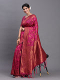Pink Silk Saree With Blouse Piece Pink Silk Saree With Blouse Piece