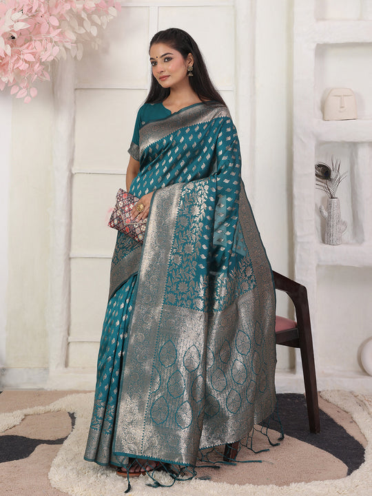 Rama Lichi Silk Saree With Blouse Piece Rama Lichi Silk Saree With Blouse Piece