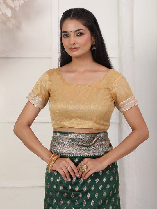 Green Lichi Silk Saree With Blouse Piece Green Lichi Silk Saree With Blouse Piece