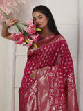 Light Pink Lichi Silk Saree With Blouse Piece Light Pink Lichi Silk Saree With Blouse Piece