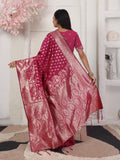 Light Pink Lichi Silk Saree With Blouse Piece Light Pink Lichi Silk Saree With Blouse Piece