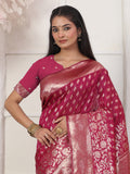 Light Pink Lichi Silk Saree With Blouse Piece Light Pink Lichi Silk Saree With Blouse Piece