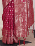 Light Pink Lichi Silk Saree With Blouse Piece Light Pink Lichi Silk Saree With Blouse Piece