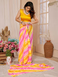 Lemon Yellow Georgette Saree With Blouse Piece Lemon Yellow Georgette Saree With Blouse Piece