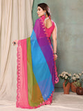Multi Georgette Saree With Blouse Piece Multi Georgette Saree With Blouse Piece