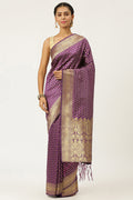 Plum Purple Banarasi Saree Plum Purple Banarasi Saree