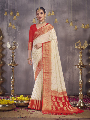 Georgette Banarasi Silk Saree With Blouse Piece