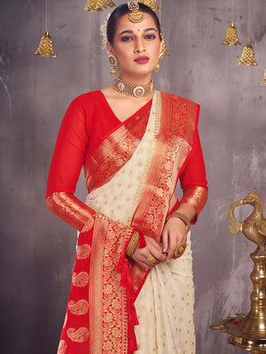 Georgette Banarasi Silk Saree With Blouse Piece