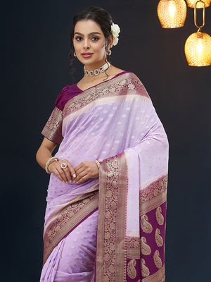 Georgette Banarasi Silk Saree With Blouse Piece