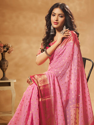 Georgette Banarasi Silk Saree With Blouse Piece