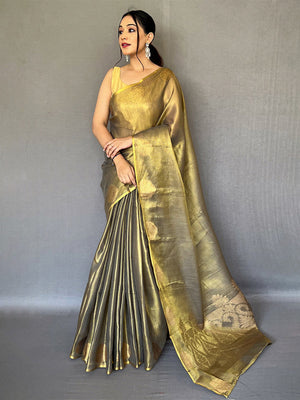 Black Silk Festive Wear Saree With Blouse Piece