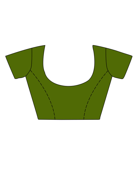 Green Georgette Saree With Blouse Piece Green Georgette Saree With Blouse Piece