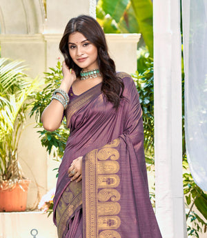 Wine Assam silk Sarees With Blouse Piece