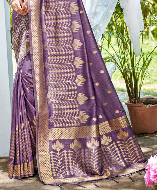 Wine Assam silk Sarees With Blouse Piece Wine Assam silk Sarees With Blouse Piece