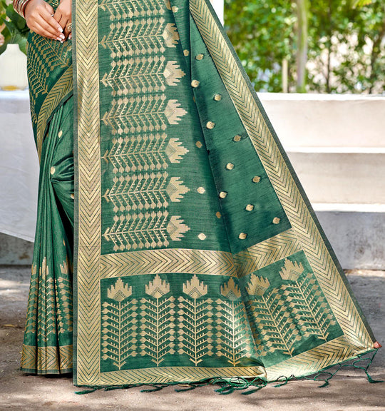 Green Assam silk Sarees With Blouse Piece Green Assam silk Sarees With Blouse Piece