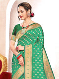 Green Paithani Silk Saree With Blouse Piece Green Paithani Silk Saree With Blouse Piece