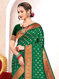 Green Paithani Silk Saree With Blouse Piece Green Paithani Silk Saree With Blouse Piece