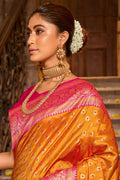 Mustard Banarasi Silk Saree With Blouse Piece Mustard Banarasi Silk Saree With Blouse Piece