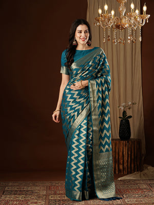Georgette Banarasi Silk Saree With Blouse Piece