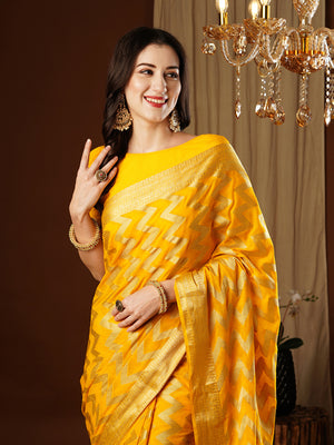 Georgette Banarasi Silk Saree With Blouse Piece