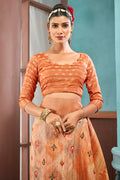 Bronze Cotton Linen Blend NeoJacquard Digital Elegance Saree Bronze Cotton Linen Blend NeoJacquard Digital Elegance Saree