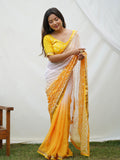 Yellow Georgette Saree With Blouse Piece Yellow Georgette Saree With Blouse Piece