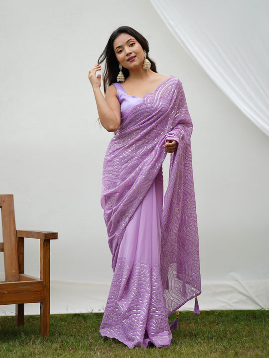 Turquoise Georgette Saree With Blouse Piece Turquoise Georgette Saree With Blouse Piece