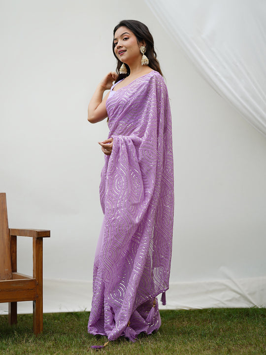 Turquoise Georgette Saree With Blouse Piece Turquoise Georgette Saree With Blouse Piece