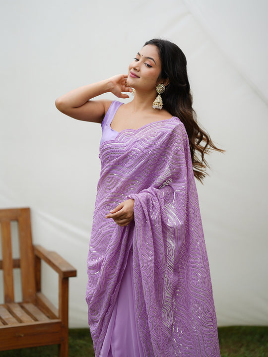 Turquoise Georgette Saree With Blouse Piece Turquoise Georgette Saree With Blouse Piece