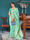 Blue Linen Festive Wear Saree With Blouse Piece Blue Linen Festive Wear Saree With Blouse Piece