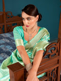 Blue Linen Festive Wear Saree With Blouse Piece Blue Linen Festive Wear Saree With Blouse Piece