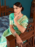 Blue Linen Festive Wear Saree With Blouse Piece Blue Linen Festive Wear Saree With Blouse Piece