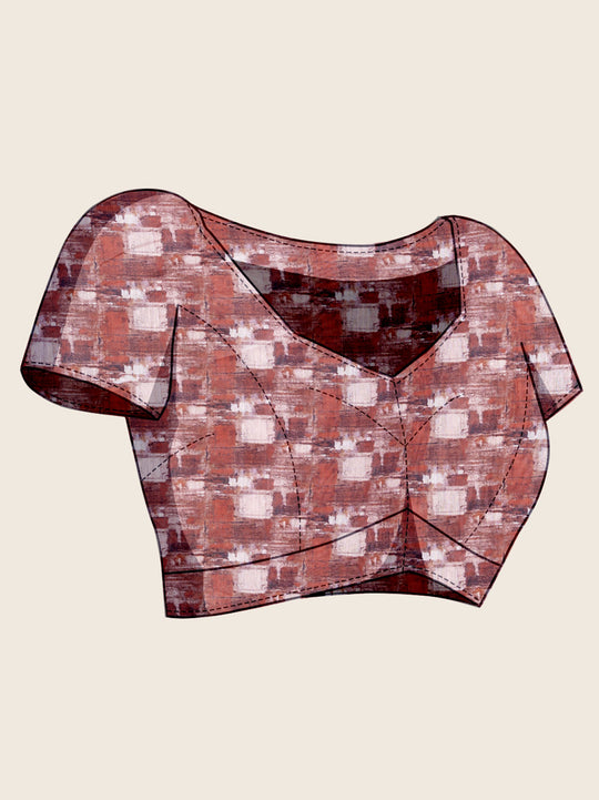 Cream Linen Blend Saree With Blouse Piece Cream Linen Blend Saree With Blouse Piece