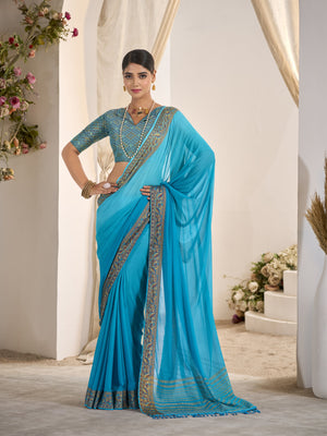 Crepe Silk Banarasi Saree With Blouse Piece