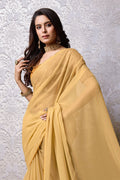 Yellow Chiffon Saree With Blouse Piece Yellow Chiffon Saree With Blouse Piece