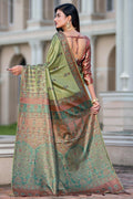 Mehndi Greeb Satin Saree Mehndi Greeb Satin Saree