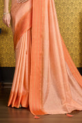 Orange Georgette Printed Saree With Blouse Piece Orange Georgette Printed Saree With Blouse Piece