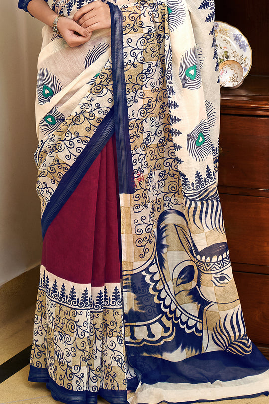 Champagne Beige Linen Blend Saree Champagne Beige Linen Blend Saree