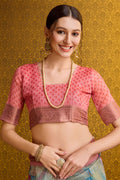 Beige Cotton Saree With Blouse Piece Beige Cotton Saree With Blouse Piece