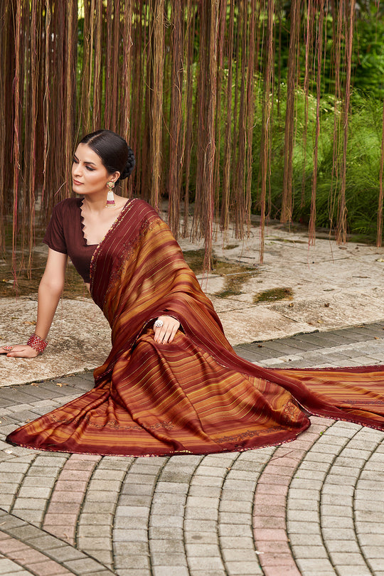 Burnt Orange Chiffon Saree Burnt Orange Chiffon Saree