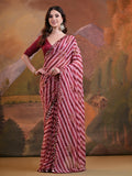 Pink Pure Georgette Festive Saree With Blouse Piece Pink Pure Georgette Festive Saree With Blouse Piece