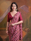 Pink Pure Georgette Festive Saree With Blouse Piece Pink Pure Georgette Festive Saree With Blouse Piece