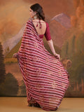Pink Pure Georgette Festive Saree With Blouse Piece Pink Pure Georgette Festive Saree With Blouse Piece