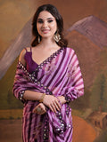 Purple Pure Georgette Festive Saree With Blouse Piece Purple Pure Georgette Festive Saree With Blouse Piece